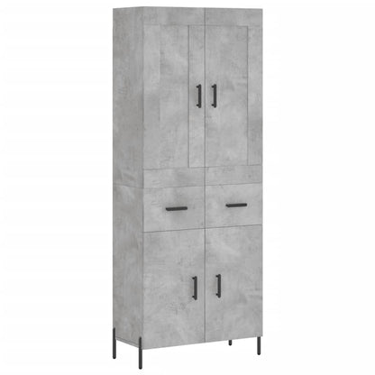 Hoge Kast 69,5X34X180 Cm Bewerkt Hout Betongrijs