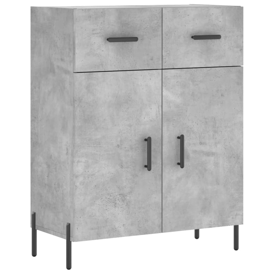 Hoge Kast 69,5X34X180 Cm Bewerkt Hout Betongrijs