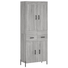 Hoge Kast 69,5X34X180 Cm Bewerkt Hout Eikenkleurig Grijs sonoma