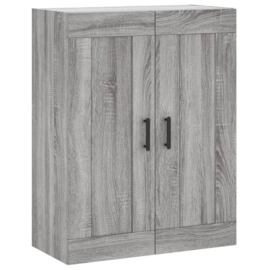 Hoge Kast 69,5X34X180 Cm Bewerkt Hout Eikenkleurig Grijs sonoma