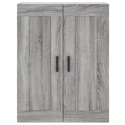 Hoge Kast 69,5X34X180 Cm Bewerkt Hout Eikenkleurig Grijs sonoma