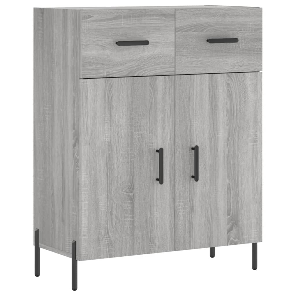 Hoge Kast 69,5X34X180 Cm Bewerkt Hout Eikenkleurig Grijs sonoma