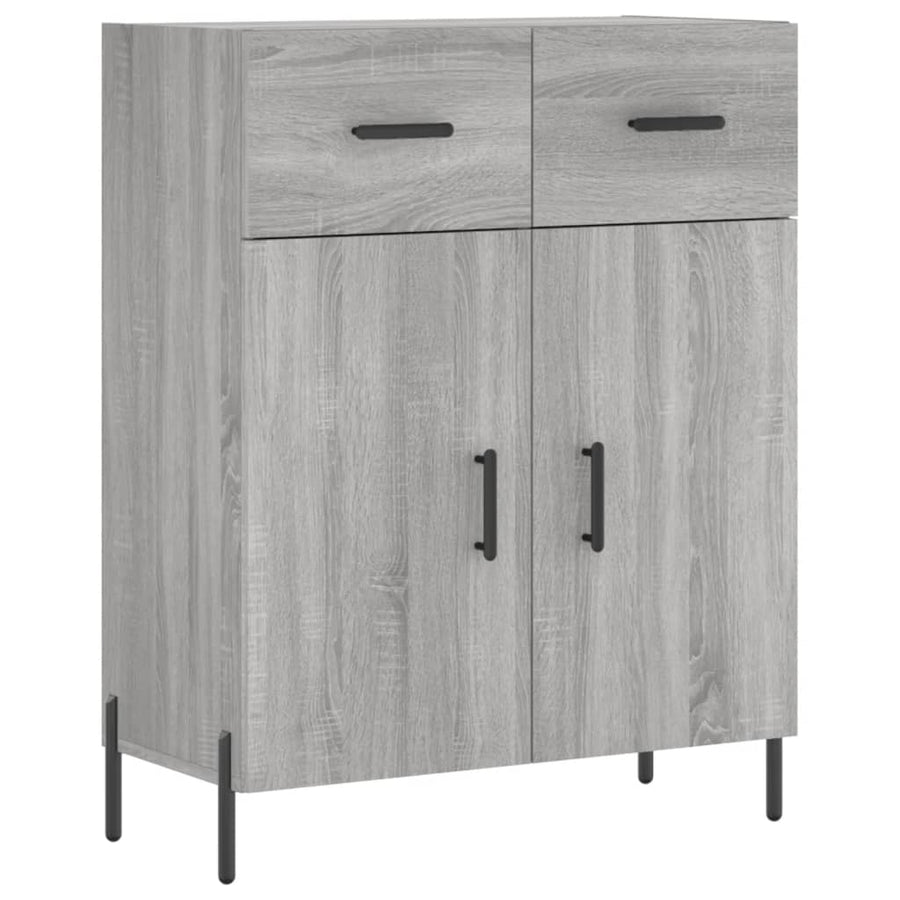 Hoge Kast 69,5X34X180 Cm Bewerkt Hout Eikenkleurig Grijs sonoma
