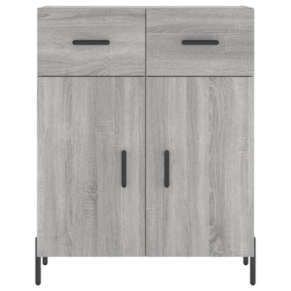 Hoge Kast 69,5X34X180 Cm Bewerkt Hout Eikenkleurig Grijs sonoma