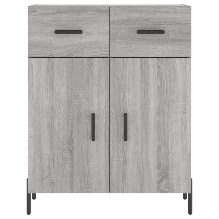 Hoge Kast 69,5X34X180 Cm Bewerkt Hout Eikenkleurig Grijs sonoma