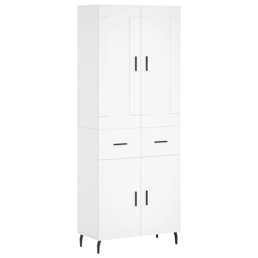 Hoge Kast 69,5X34X180 Cm Bewerkt Hout Wit