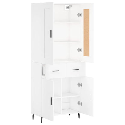 Hoge Kast 69,5X34X180 Cm Bewerkt Hout Wit