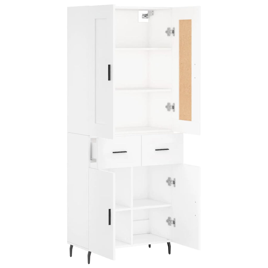Hoge Kast 69,5X34X180 Cm Bewerkt Hout Wit