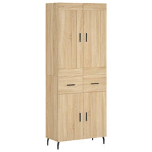 Hoge Kast 69,5X34X180 Cm Bewerkt Hout Kleurig Sonoma eiken