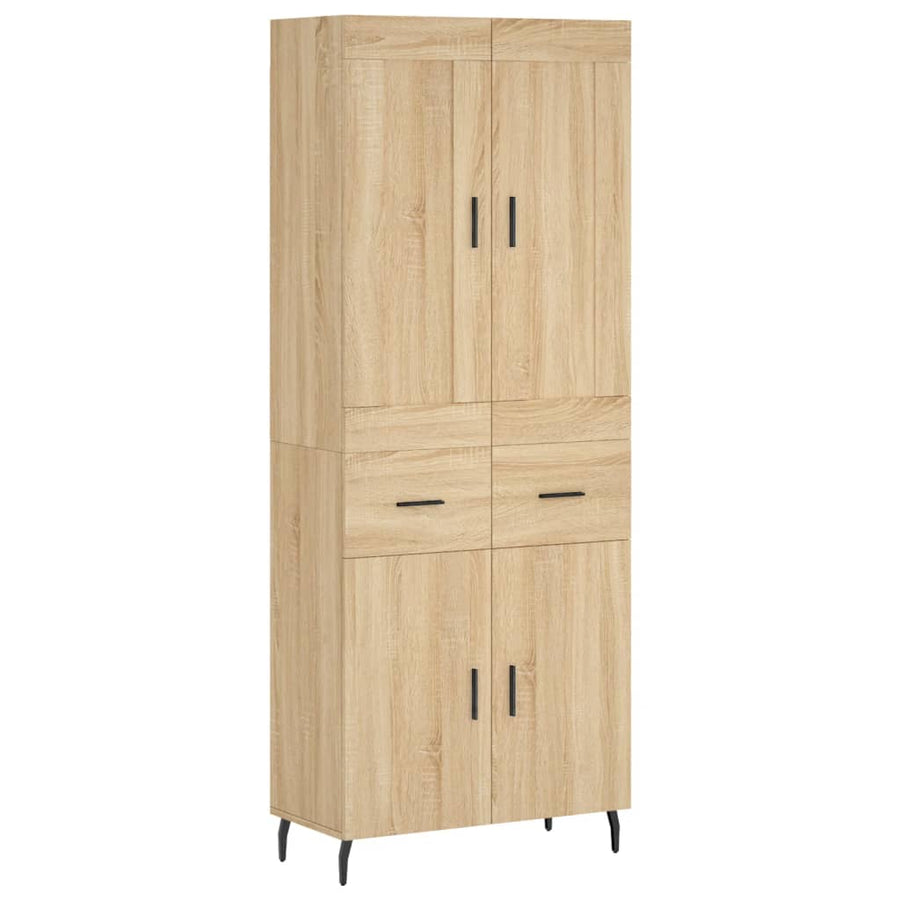 Hoge Kast 69,5X34X180 Cm Bewerkt Hout Kleurig Sonoma eiken