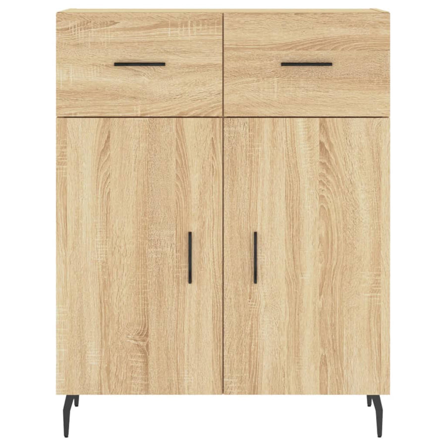 Hoge Kast 69,5X34X180 Cm Bewerkt Hout Kleurig Sonoma eiken