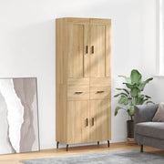 Hoge kast 69,5x34x180 cm bewerkt hout sonoma eiken