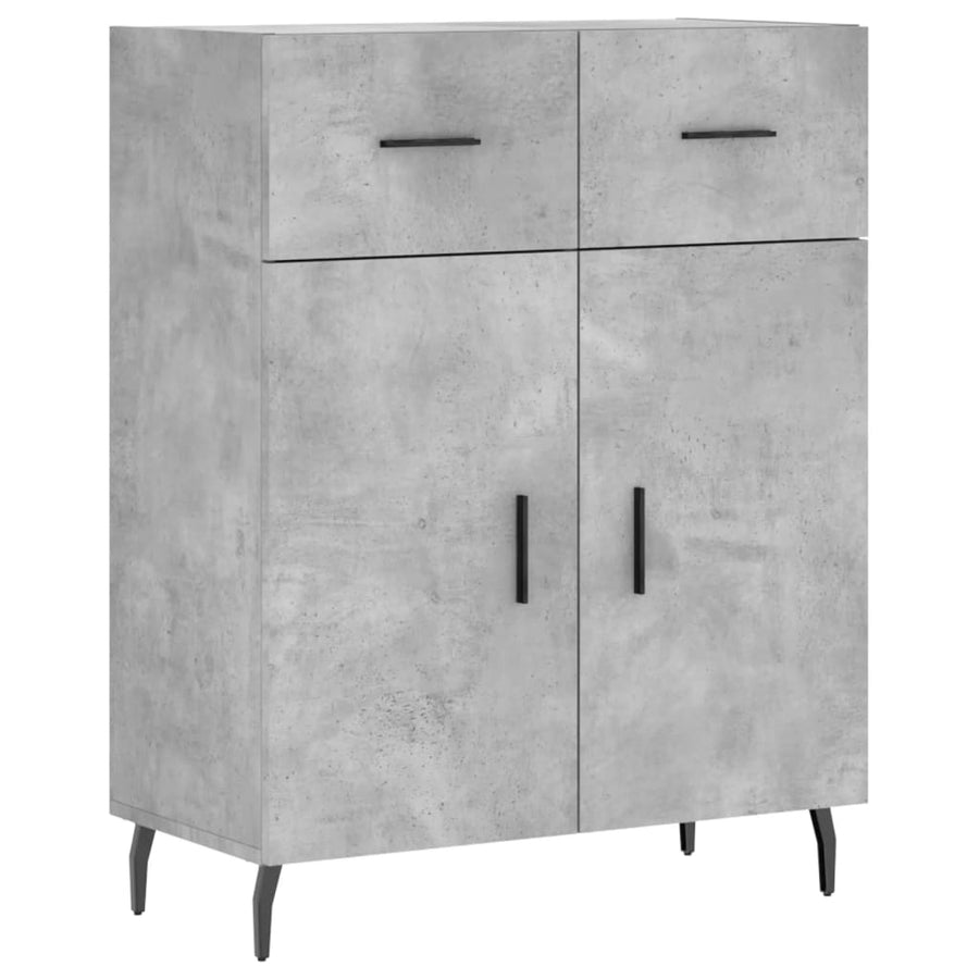 Hoge kast 69,5x34x180 cm bewerkt hout betongrijs