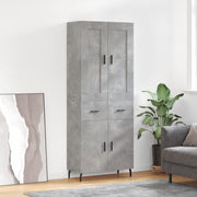 Tall cabinet 69.5x34x180 cm treated wood concrete grey