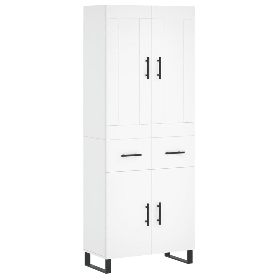 Hoge Kast 69,5X34X180 Cm Bewerkt Hout Wit