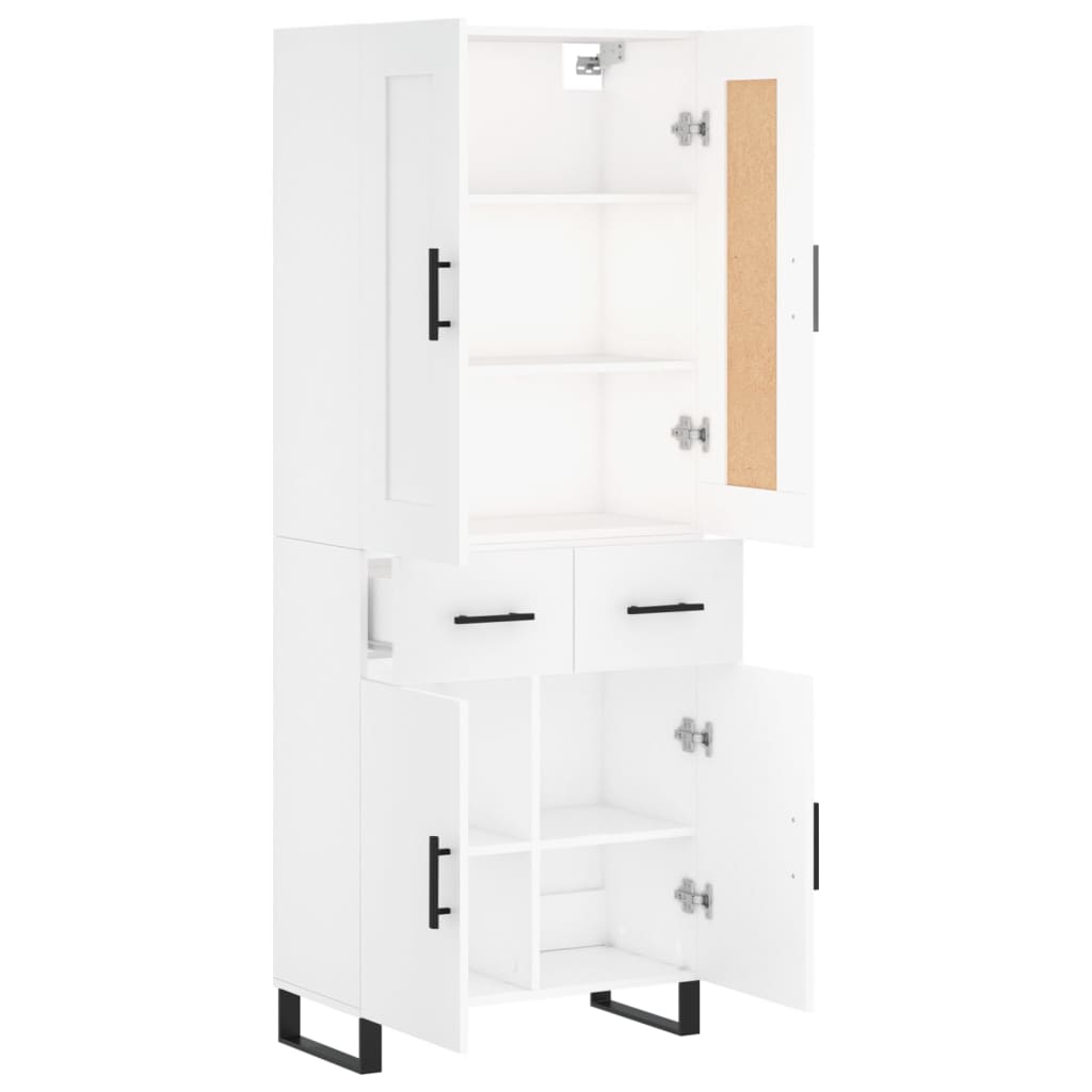 Hoge Kast 69,5X34X180 Cm Bewerkt Hout Wit