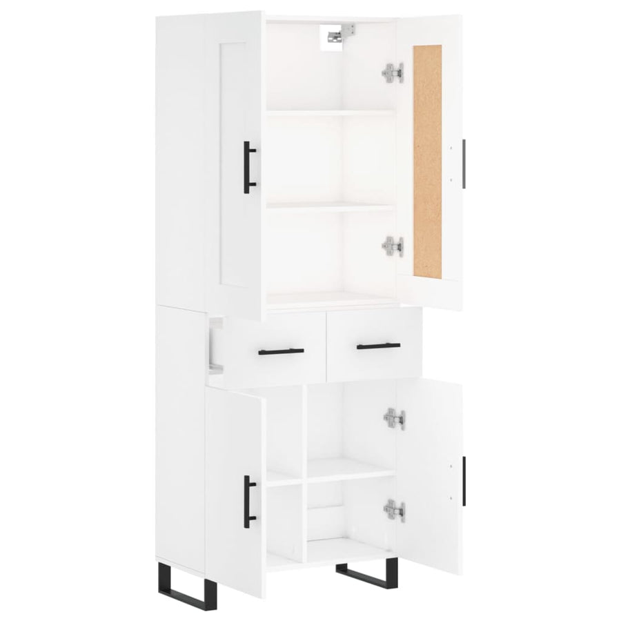 Hoge Kast 69,5X34X180 Cm Bewerkt Hout Wit