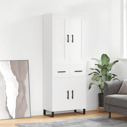 Hoge Kast 69,5X34X180 Cm Bewerkt Hout Wit