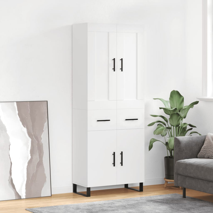 Hoge Kast 69,5X34X180 Cm Bewerkt Hout Wit