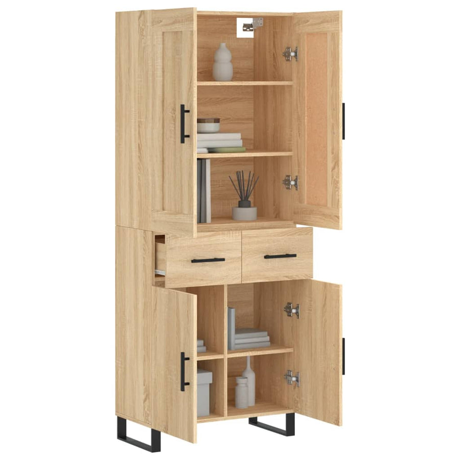 Hoge kast 69,5x34x180 cm bewerkt hout sonoma eikenkleurig
