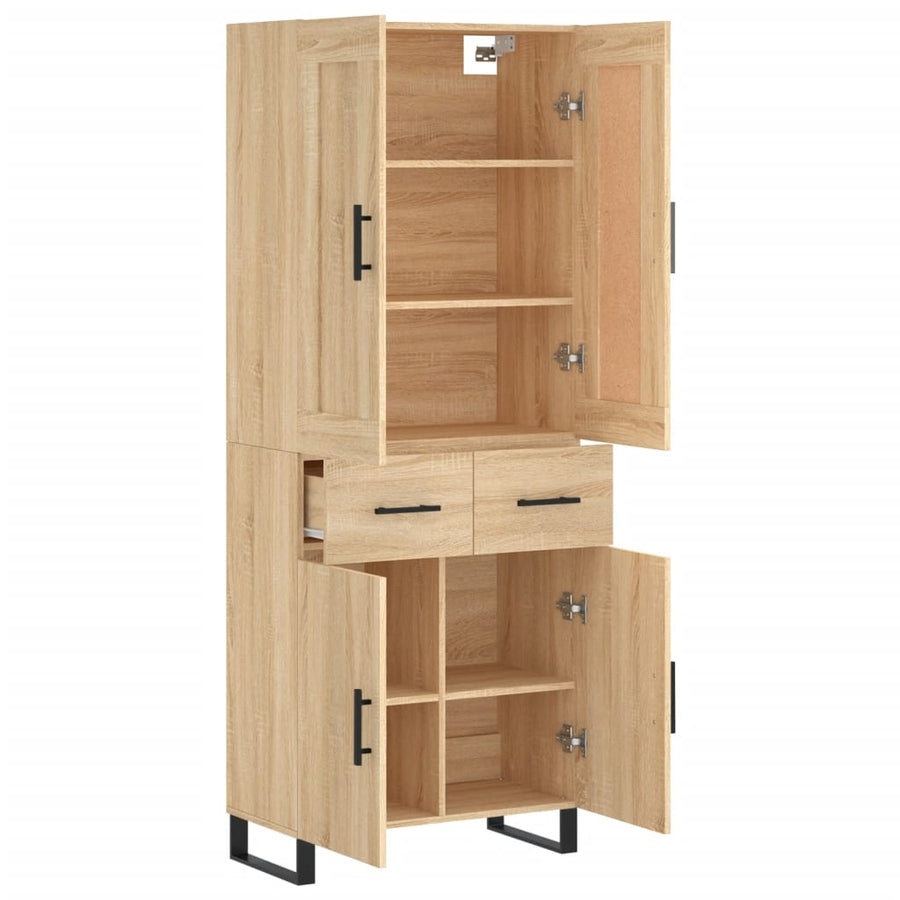 Hoge kast 69,5x34x180 cm bewerkt hout sonoma eikenkleurig