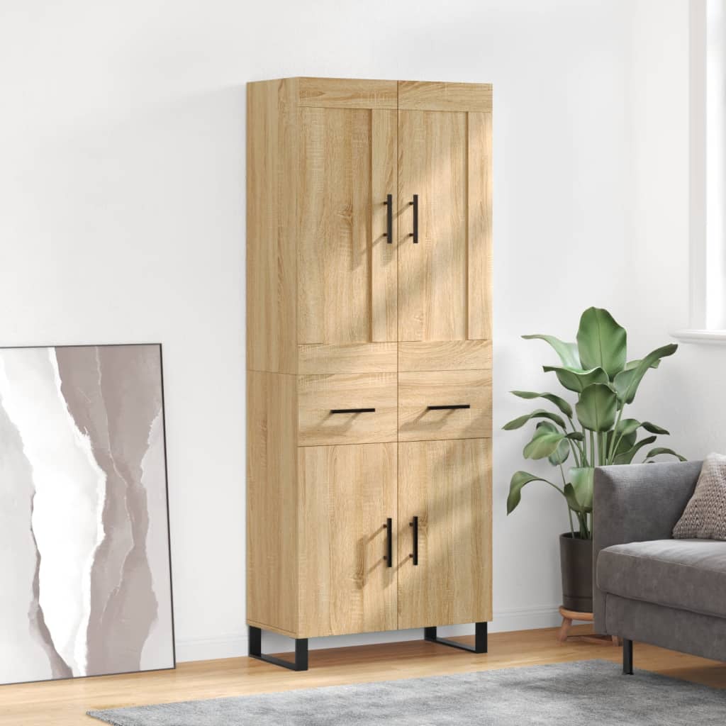 Hoge kast 69,5x34x180 cm bewerkt hout sonoma eikenkleurig
