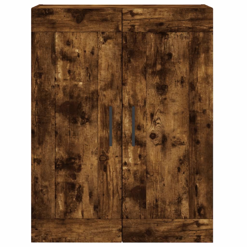 Hoge Kast 69,5X34X180 Cm Bewerkt Hout Gerookt Eikenkleurig