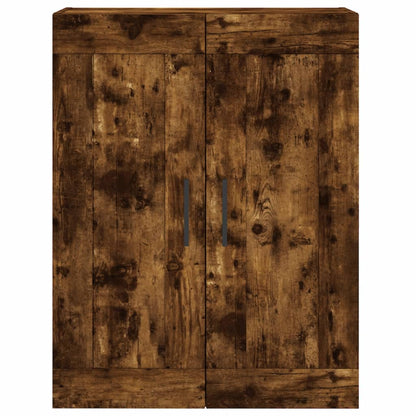 Hoge Kast 69,5X34X180 Cm Bewerkt Hout Gerookt Eikenkleurig