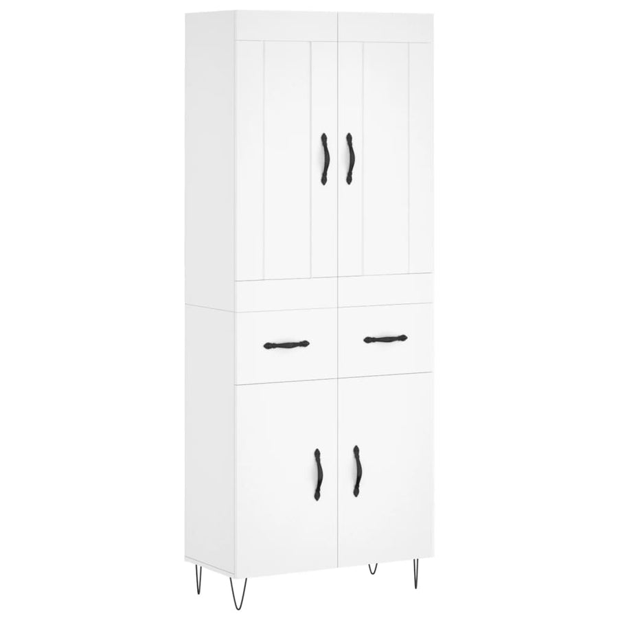 Hoge Kast 69,5X34X180 Cm Bewerkt Hout Wit