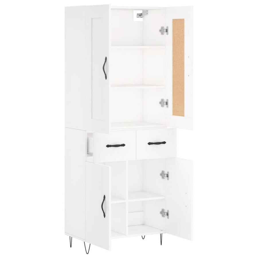 Hoge Kast 69,5X34X180 Cm Bewerkt Hout Wit