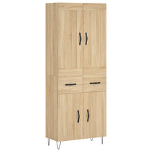 Hoge Kast 69,5X34X180 Cm Bewerkt Hout Kleurig Sonoma eiken