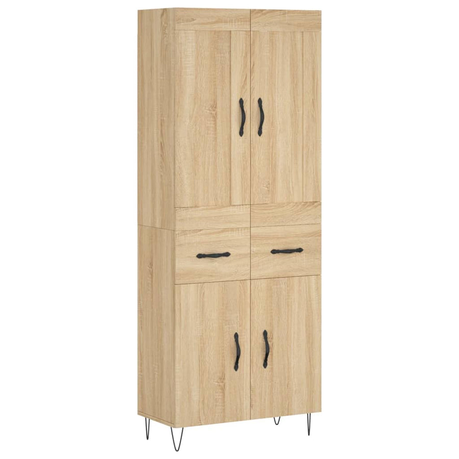 Hoge Kast 69,5X34X180 Cm Bewerkt Hout Kleurig Sonoma eiken