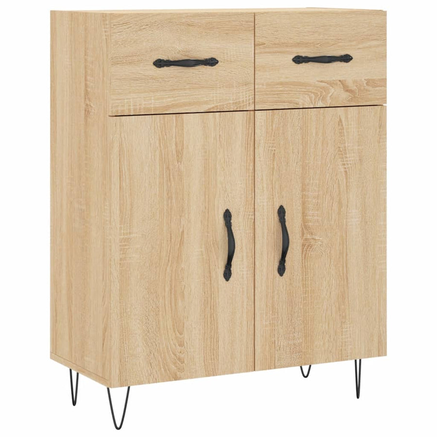 Hoge Kast 69,5X34X180 Cm Bewerkt Hout Kleurig Sonoma eiken