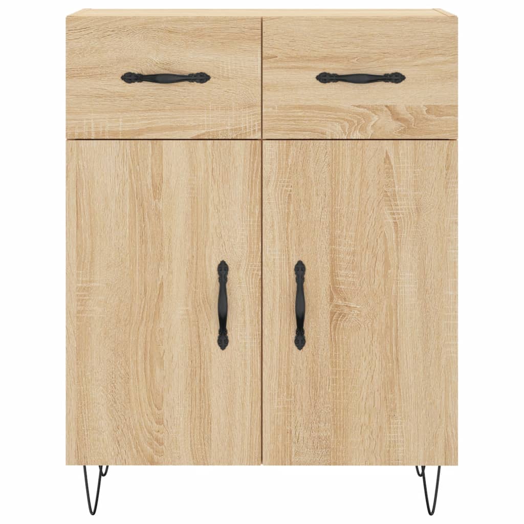 Hoge Kast 69,5X34X180 Cm Bewerkt Hout Kleurig Sonoma eiken