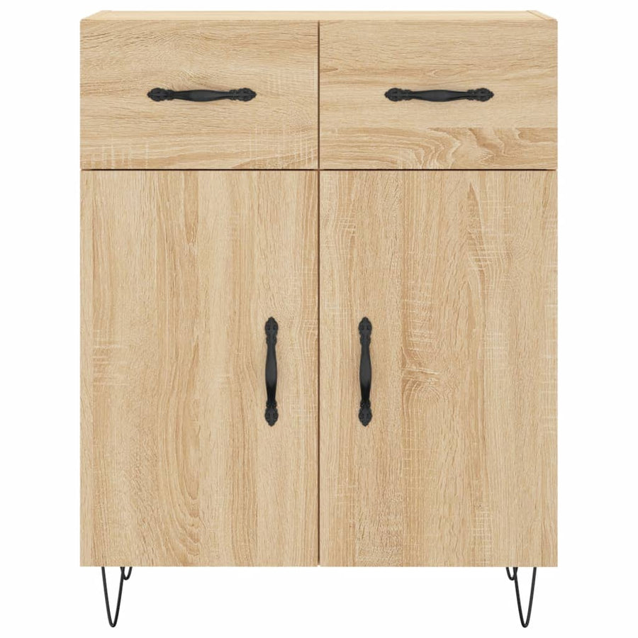 Hoge Kast 69,5X34X180 Cm Bewerkt Hout Kleurig Sonoma eiken