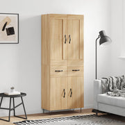 Hoge kast 69,5x34x180 cm bewerkt hout sonoma eiken