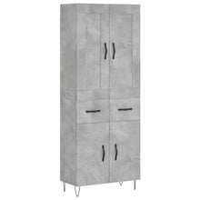 Hoge Kast 69,5X34X180 Cm Bewerkt Hout Betongrijs