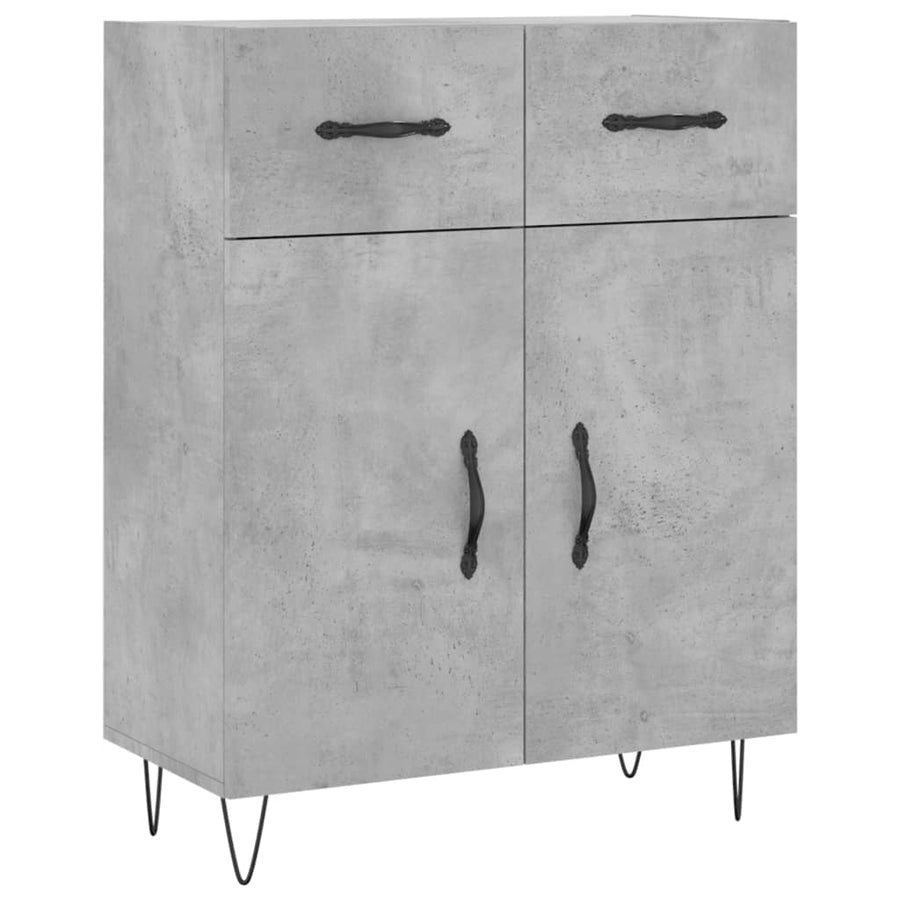 Hoge Kast 69,5X34X180 Cm Bewerkt Hout Betongrijs