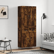Hoge kast 69,5x34x80 cm bewerkt hout gerookt eiken