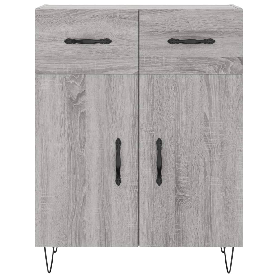 Hoge Kast 69,5X34X180 Cm Bewerkt Hout Grijs Sonoma Eikenkleurig 2 deuren 2 lades