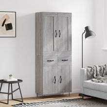Hoge Kast 69,5X34X180 Cm Bewerkt Hout Grijs Sonoma Eikenkleurig 2 deuren 2 lades