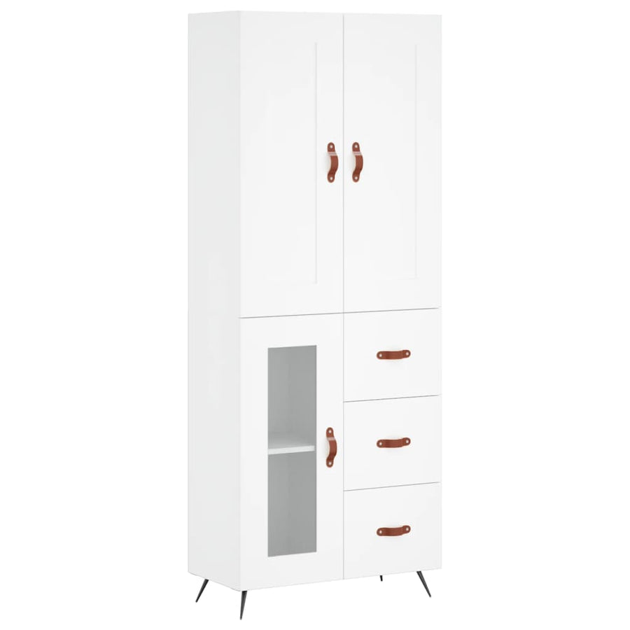 Hoge Kast 69,5X34X180 Cm Bewerkt Hout Wit