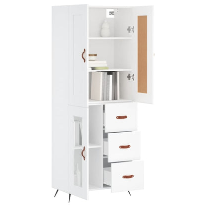 Hoge Kast 69,5X34X180 Cm Bewerkt Hout Wit