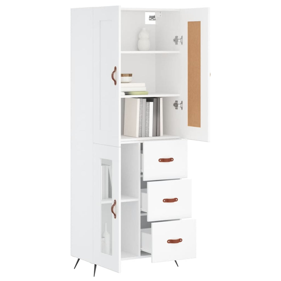 Hoge Kast 69,5X34X180 Cm Bewerkt Hout Wit