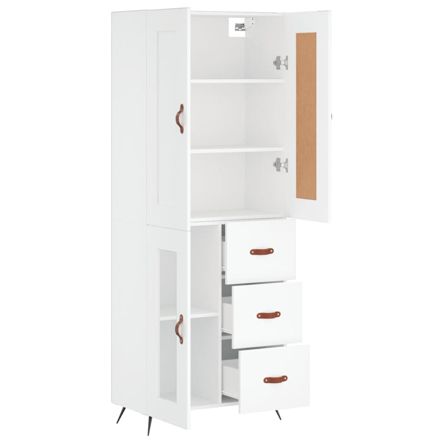 Hoge Kast 69,5X34X180 Cm Bewerkt Hout Wit