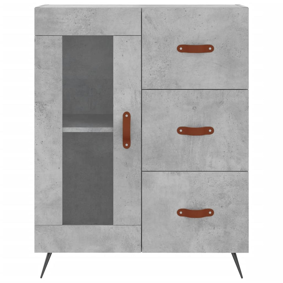Hoge Kast 69,5X34X180 Cm Bewerkt Hout Betongrijs