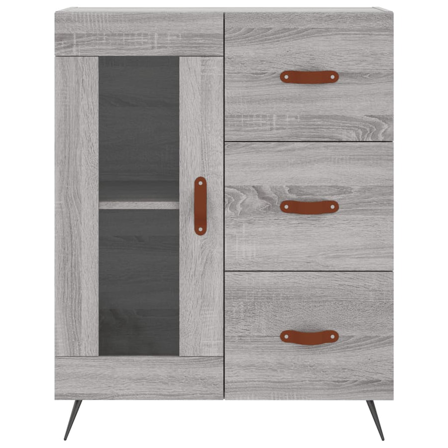 Hoge Kast 69,5X34X180 Cm Bewerkt Hout Grijs Sonoma Eikenkleurig