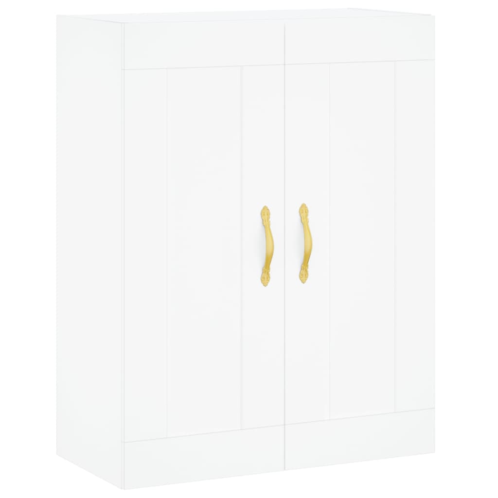 Hoge kast 69,5x34x180 cm bewerkt hout wit