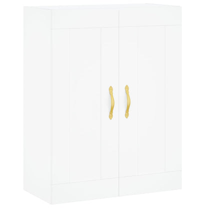 Hoge kast 69,5x34x180 cm bewerkt hout wit
