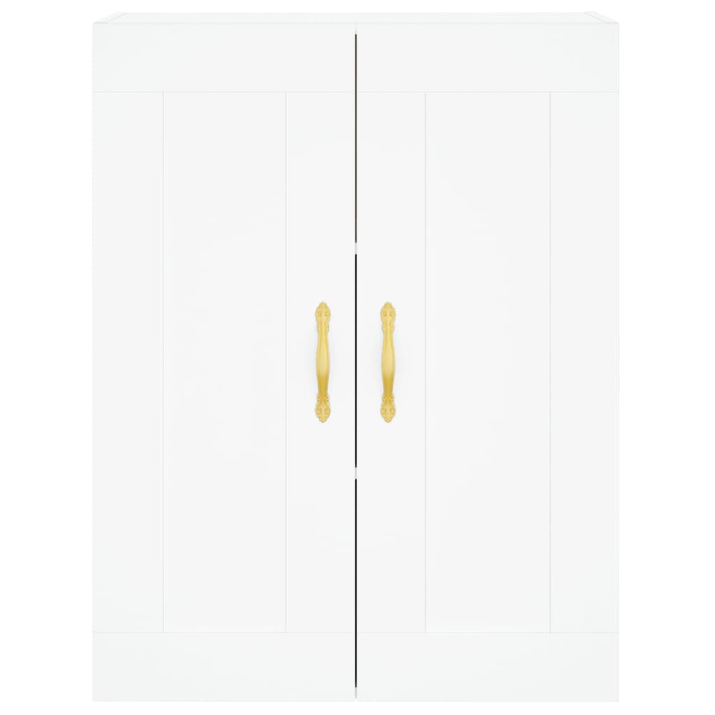Hoge kast 69,5x34x180 cm bewerkt hout wit